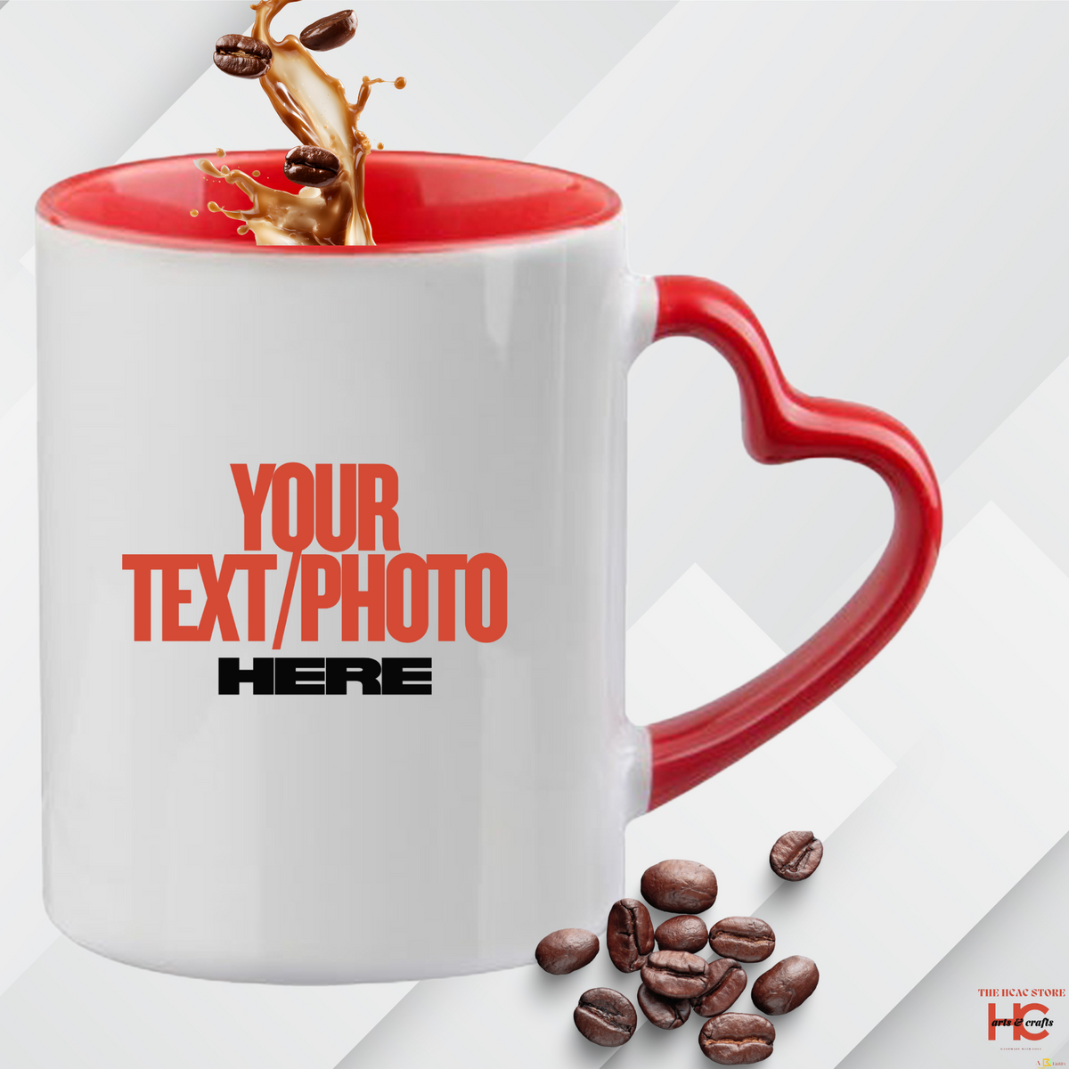 Personalized Heart Handle Coffee Mug