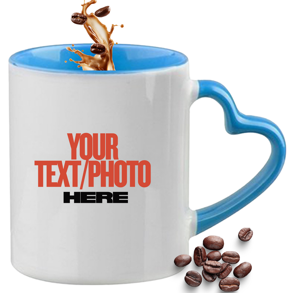 Personalized Heart Handle Coffee Mug