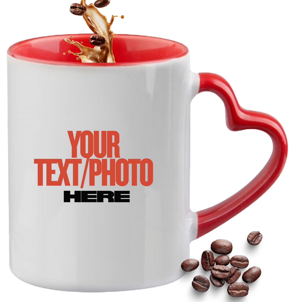 Personalized Heart Handle Coffee Mug