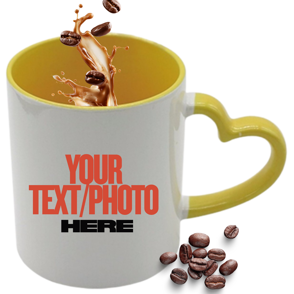 Personalized Heart Handle Coffee Mug