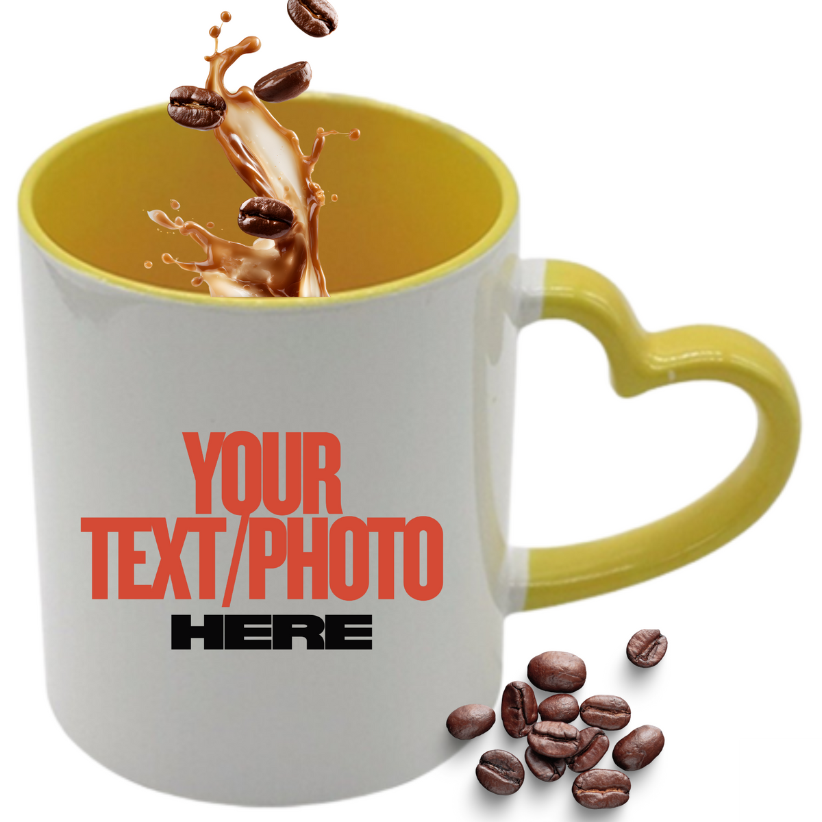 Personalized Heart Handle Coffee Mug