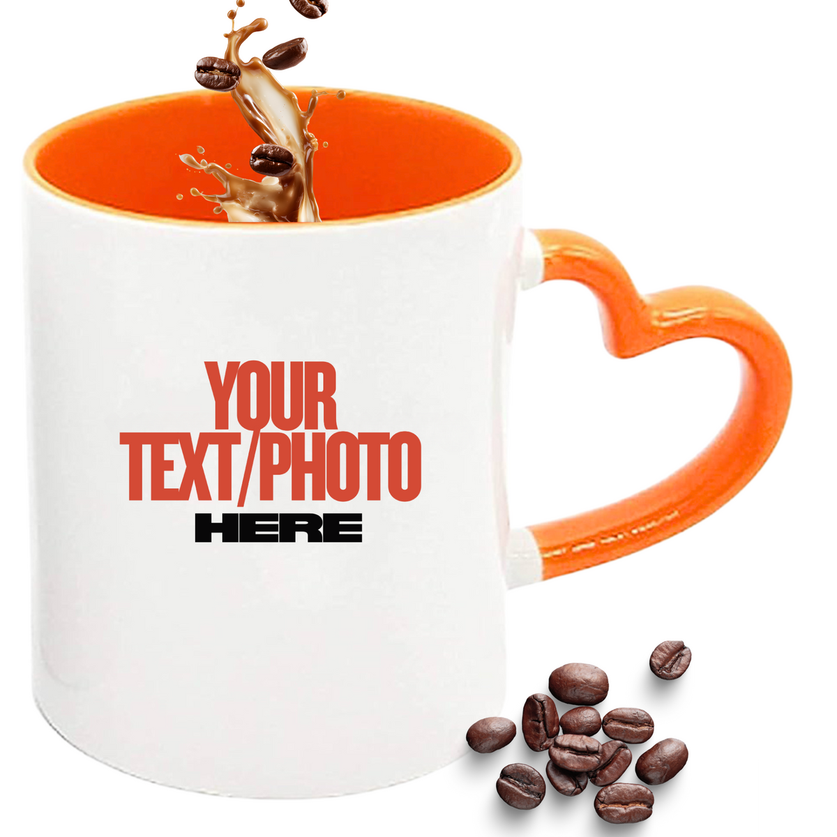 Personalized Heart Handle Coffee Mug