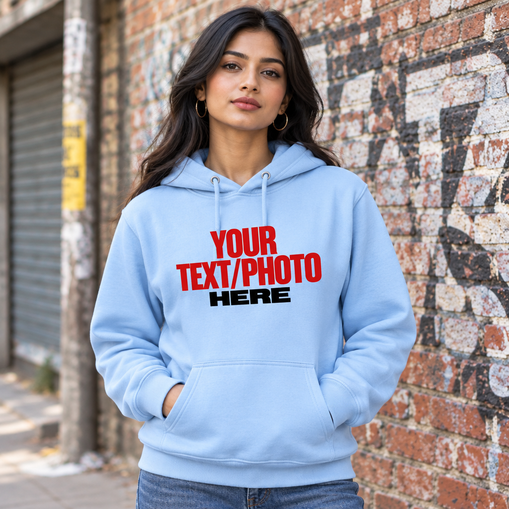 Baby Blue Hoodie Female