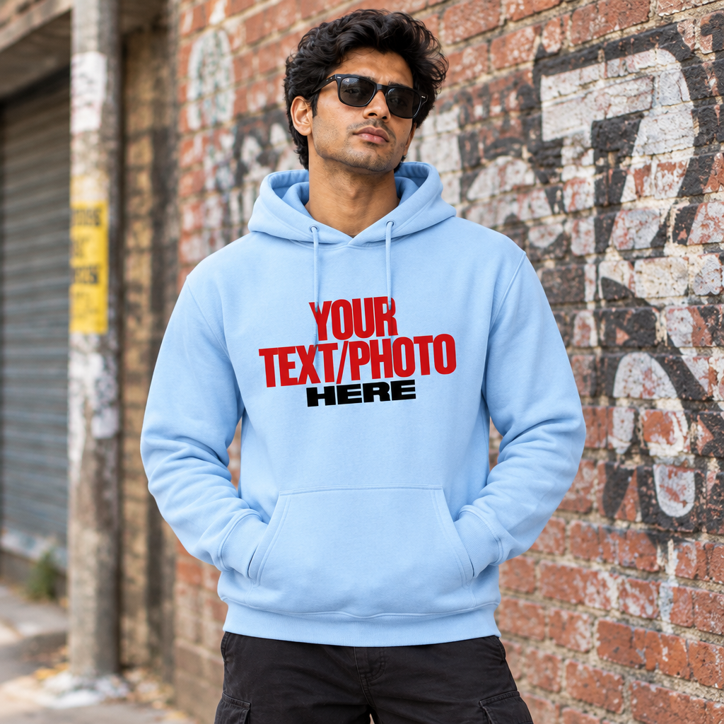 Baby Blue Hoodie Male