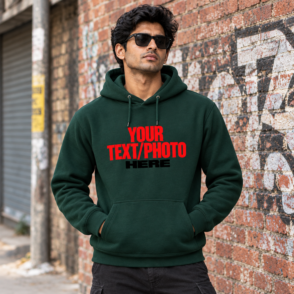 Bottle Green Hoodie Male