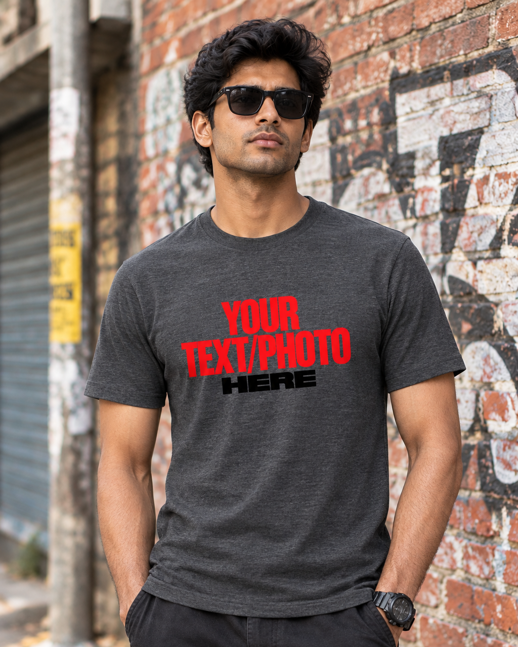 Charcoal Melange T-Shirt Front Print