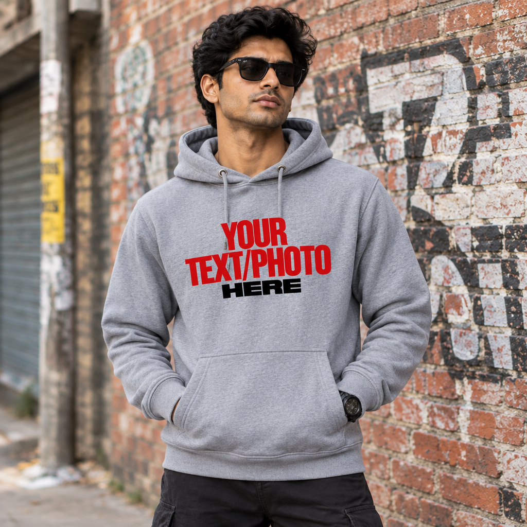 Gray Hoodie Male