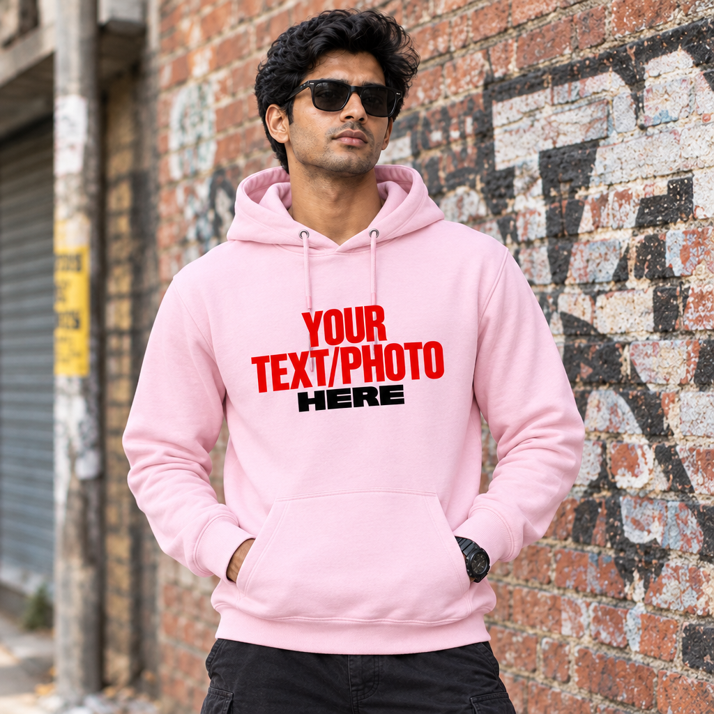 Light Baby Pink Hoodie Male