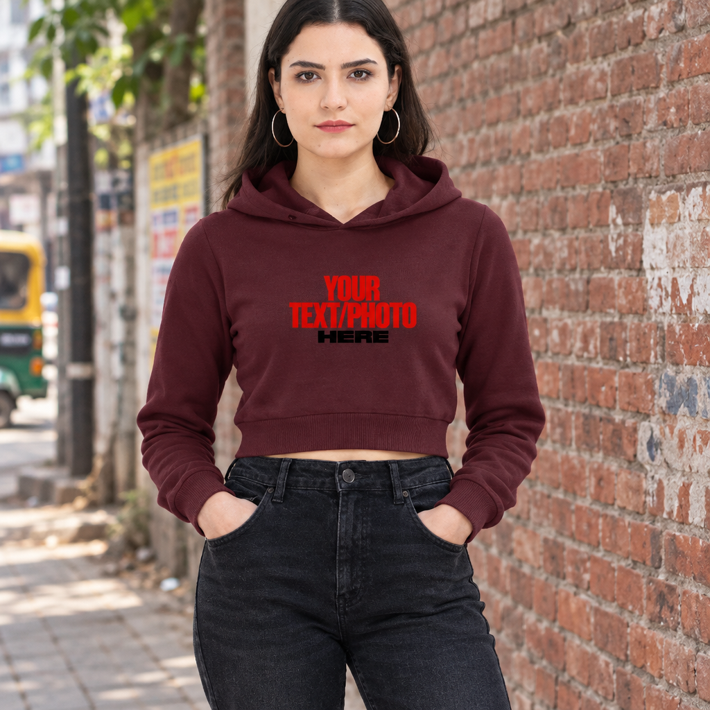 Maroon Cropped Hoodie