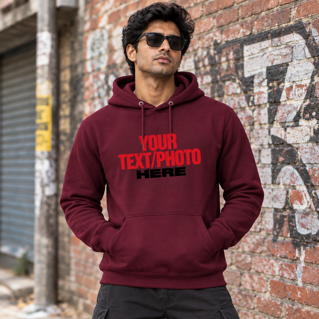 Maroon Hoodie Male
