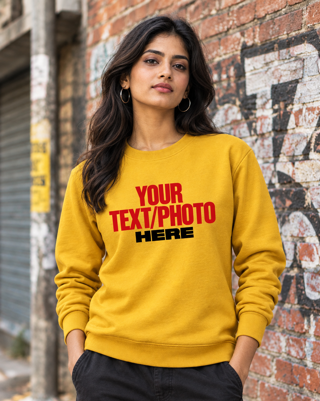 Mustard Yellow Sweatshirt Female