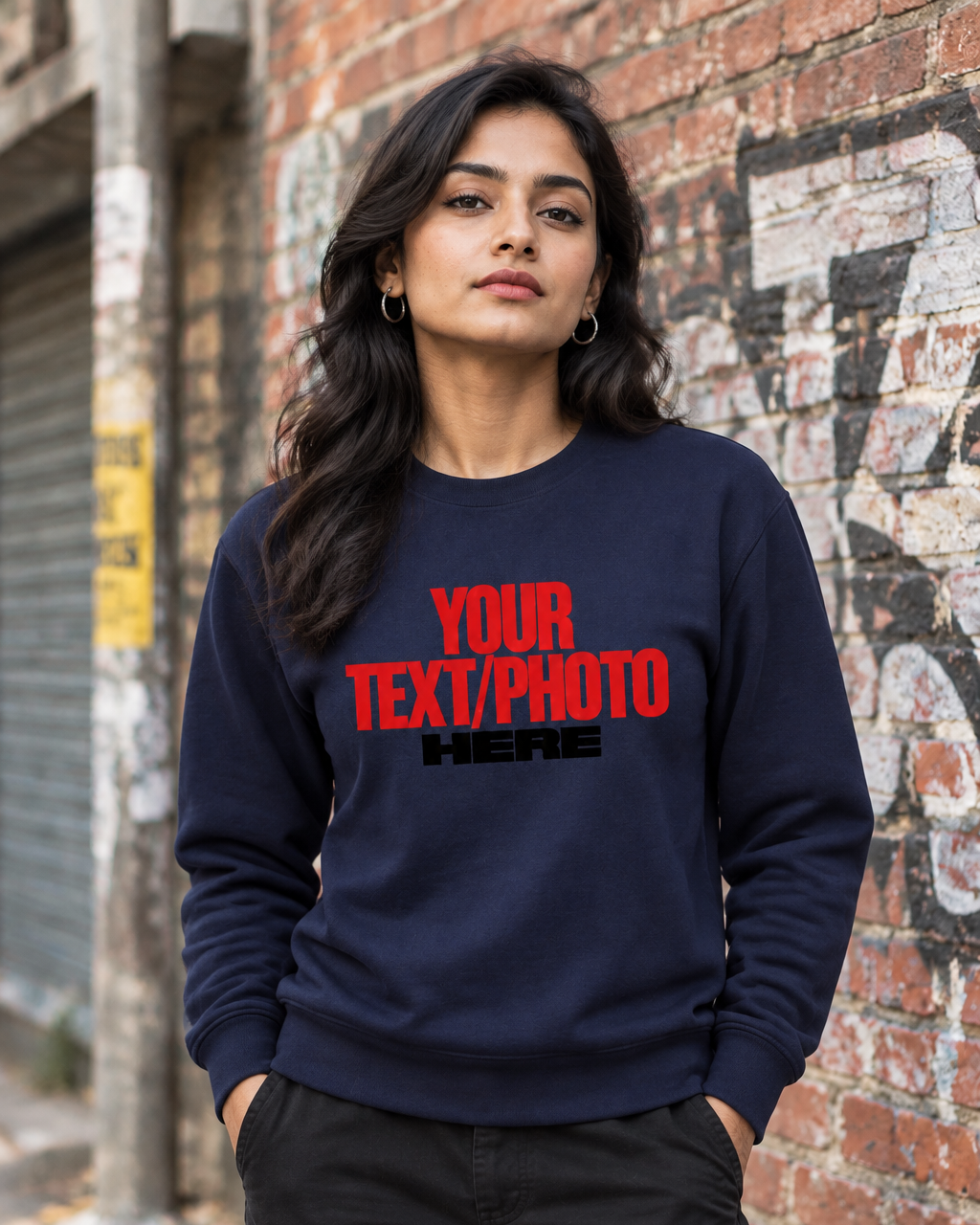 Navy Blue Sweatshirt Female