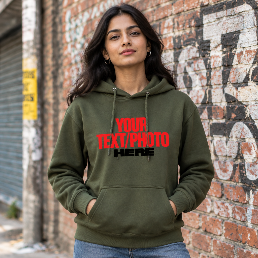 Olive Green Hoodie Female