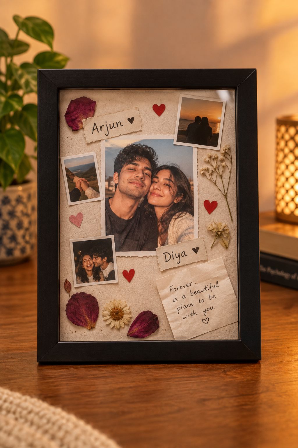Personalized Photo Frame - Handcrafted Scrapbook Style