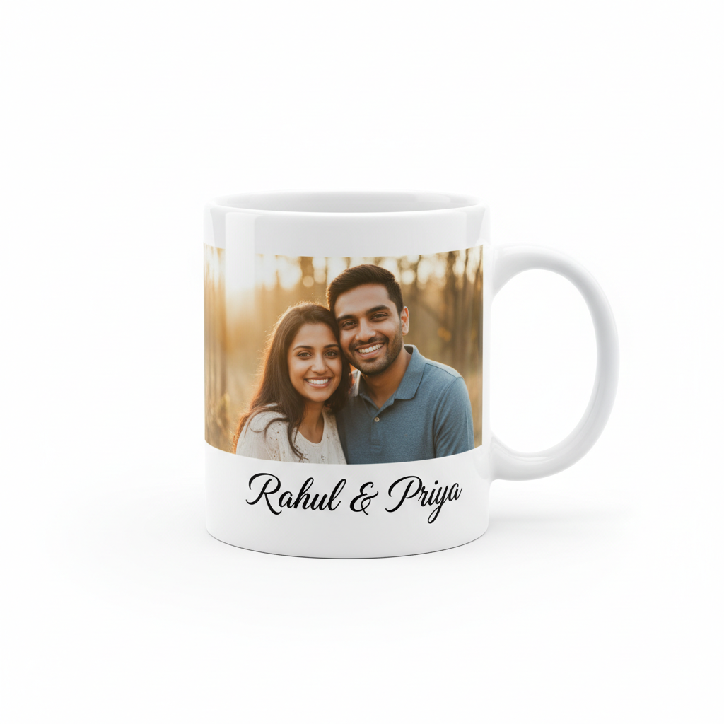 Personalized White Coffee Mug — White Background