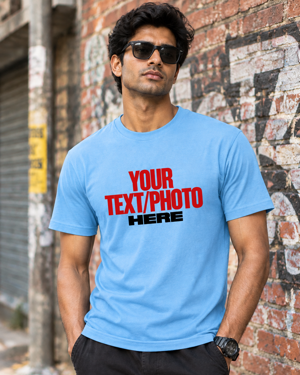 Sky Blue T-Shirt Front Print