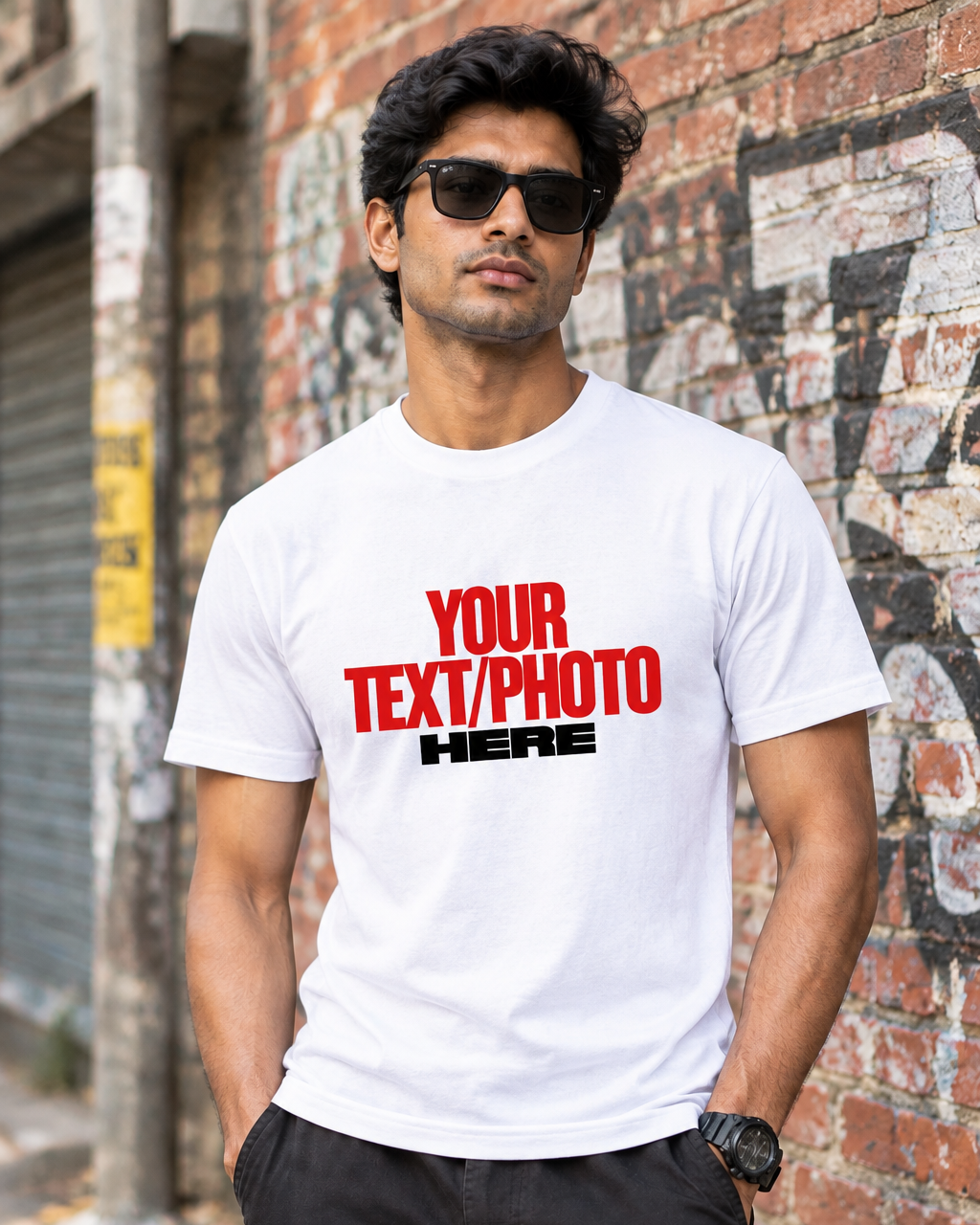 White T-Shirt Front Print